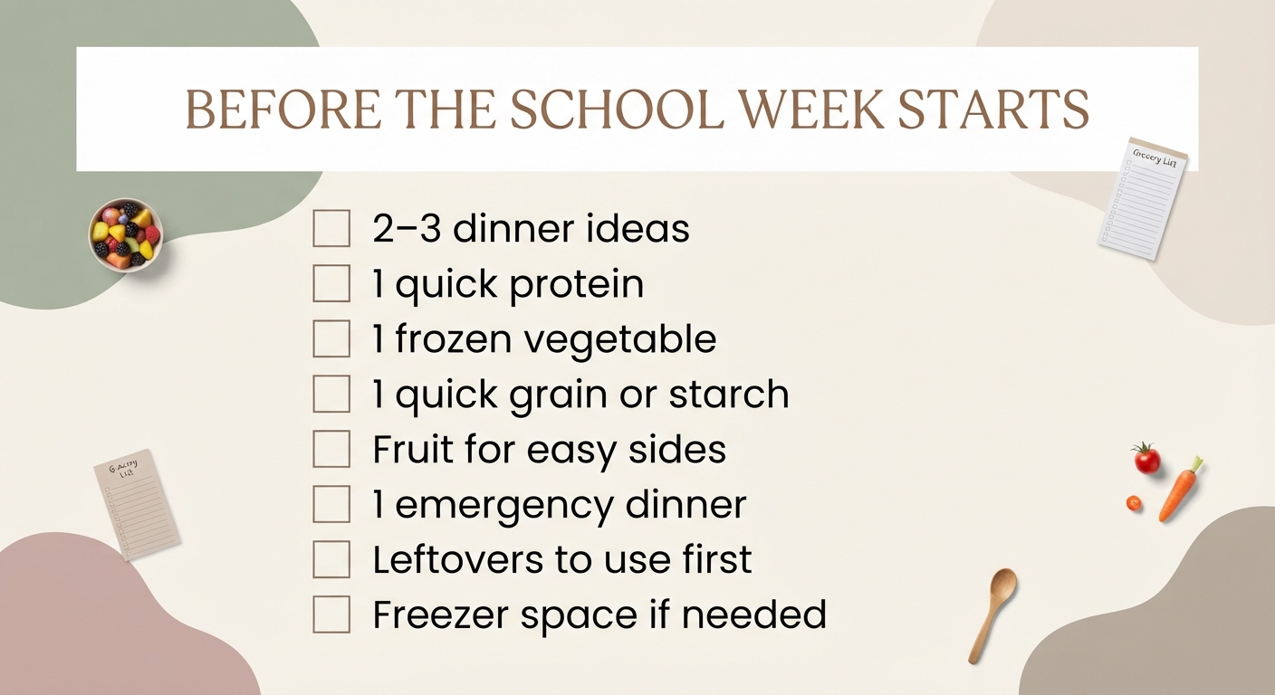 Infographic checklist to run through before the school week starts