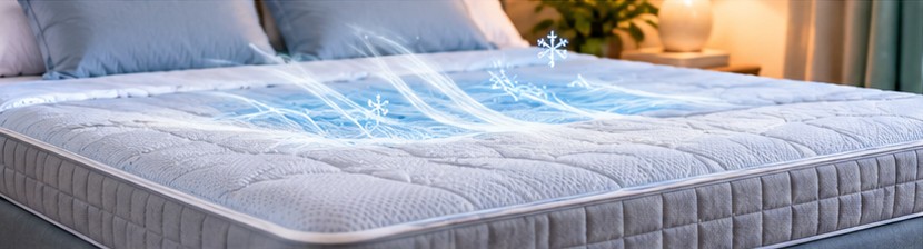 Cooling mattress pad with cool air flowing across the surface for hot sleepers