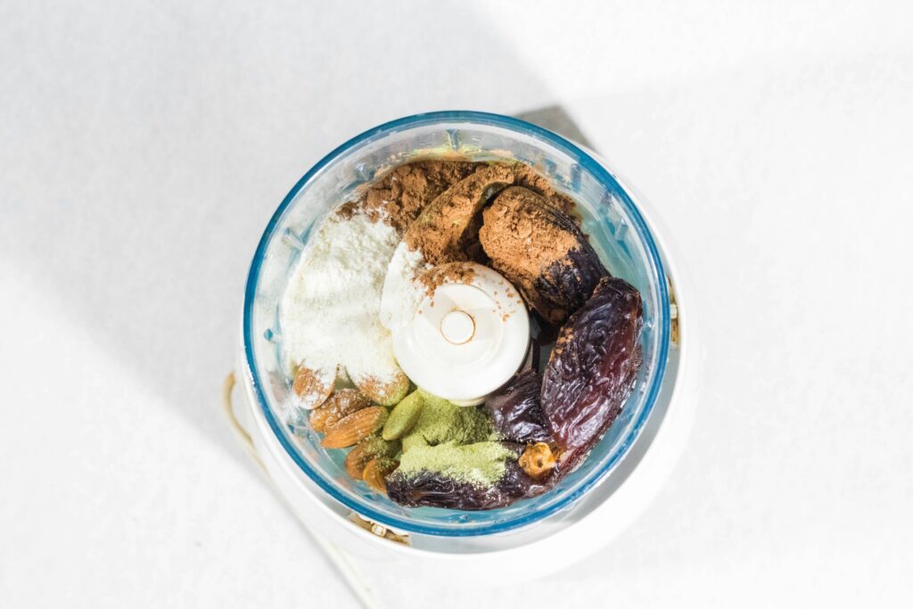 Bowl of yogurt, fruit and dates for a healthy snack