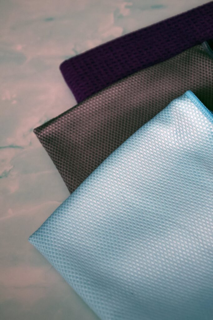Cleaning cloths folded together