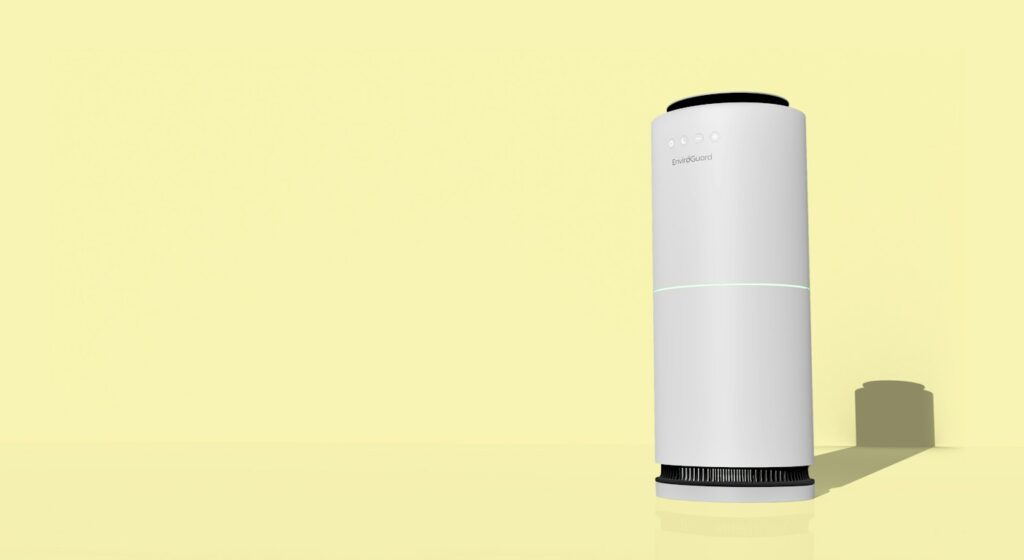 An air purifier in a room