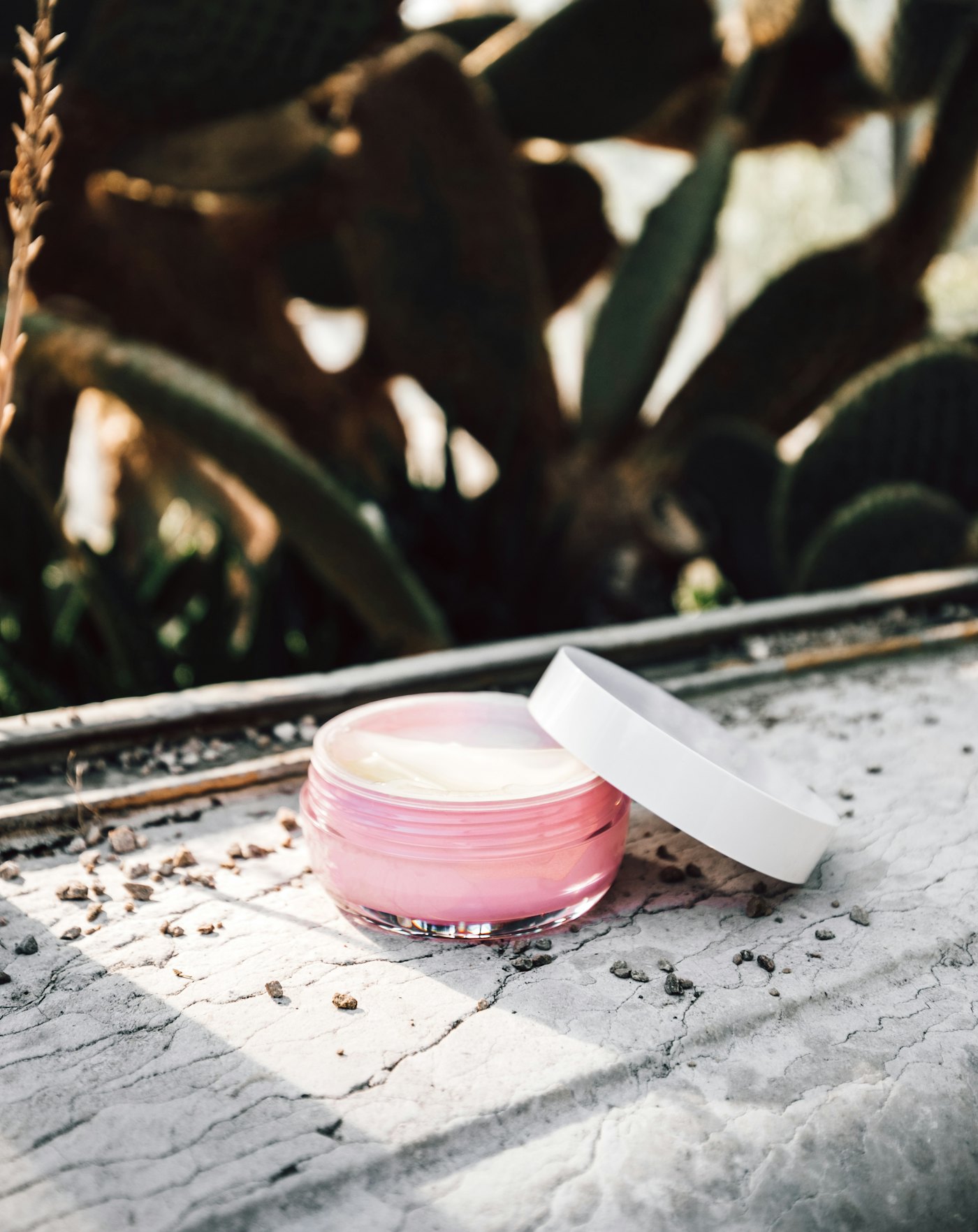 A jar of cream on a table